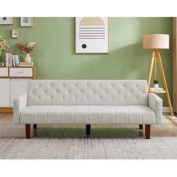 Linen Double Sofa, Convertible Living Room Sofa Bed, Three Level Backrest Adjustment, Suitable for Living Room And Bedroom