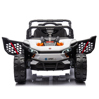 24V Kids Ride On UTV,Electric Toy For Kids w/Parents Remote Control,Four Wheel suspension,Low Start,Adjustable speed,Multimedia player,Early Education,Bluetooth,Rear storage space for kids aged 3+.