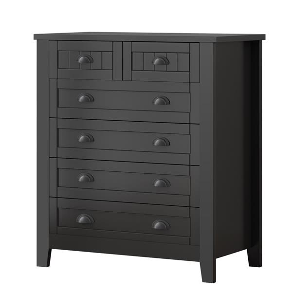 Drawer Dresser BAR CABINET side cabinet,buffet sideboard,buffet service counter, solid wood frame,plasticdoor panel,retro shell handle,applicable to dining room, living room, kitchen ,corridor,black