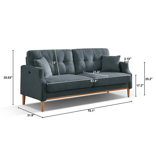 sofa 3 seater With Waterproof Fabric , USB Charge port