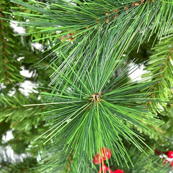 7.5 FT Upside Down Christmas Tree with Artificial Berries and Santa's Legs, PVC Pine Needles, Artificial Holiday Christmas Pine Tree