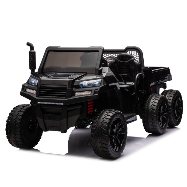 24V 2-Seater UTV-XXL Ride On Truck with Dump Bed for kid,Ride On 4WD UTV with 6 Wheels,Foam Tires, Suitable for Off-Roading,remote control,Three-Point Safety Harness