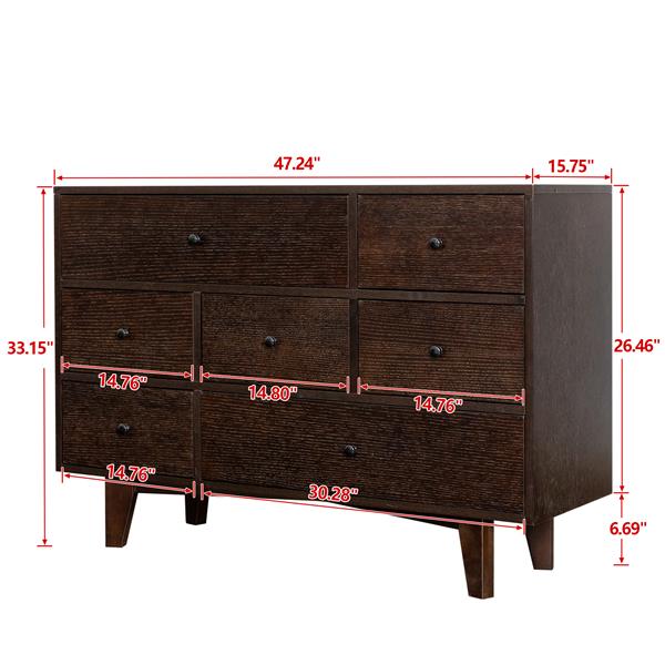 Solid Wood spray-painted drawer dresser bar,buffet tableware cabinet lockers buffet server console table lockers, retro round handle, applicable to the dining room, living room,kitchen corridor auburn