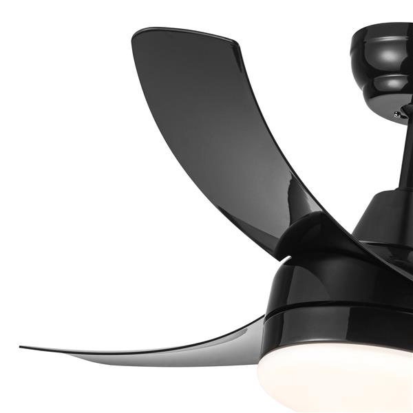 Matte Black Ceiling Fan with Integrated LED Light