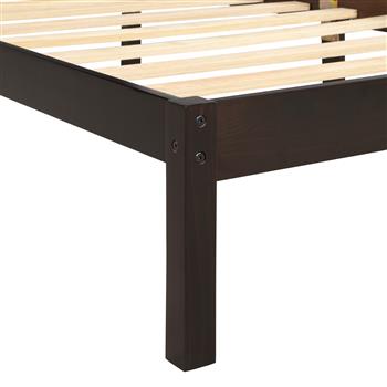 Platform Bed Frame with Headboard, Wood Slat Support, No Box Spring Needed, Queen,Espresso