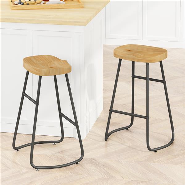 Multi-Functional Kitchen Island Cart with Stylish and Minimalist Bar Stools, Combination Set, Convenient and Practical (White Kitchen Island + Wood Color Bar Stools)