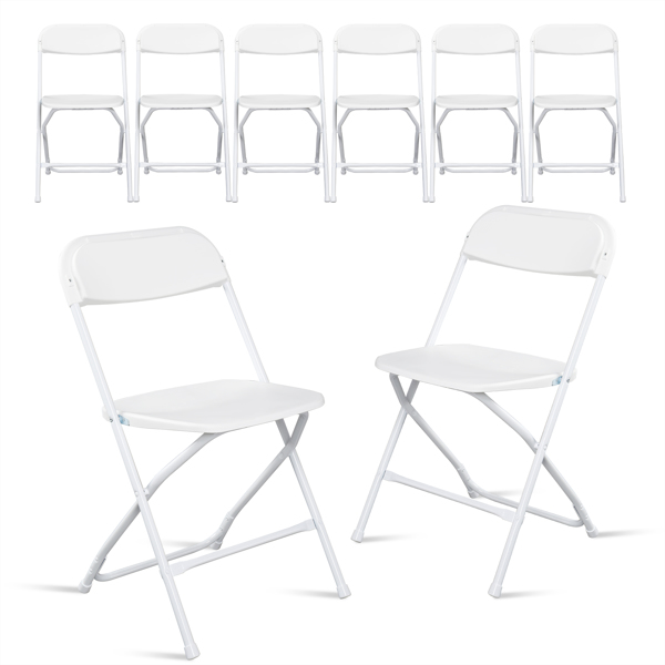 6pcs Injection Molding Classic Garden Plastic Folding Chair White