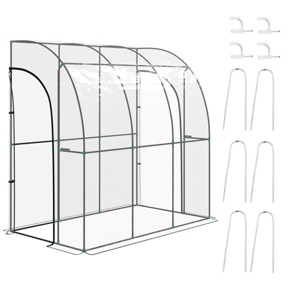 Walk-In Lean to Wall Tunnel Greenhouse 