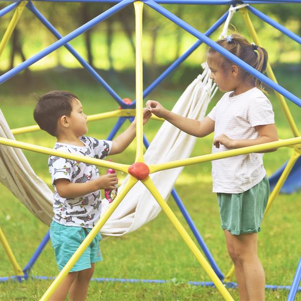 Kids Climbing Dome Jungle Gym - 10 ft Geometric Playground Dome Climber Play Center with Rust & UV Resistant Steel, Supporting 1000 LBS