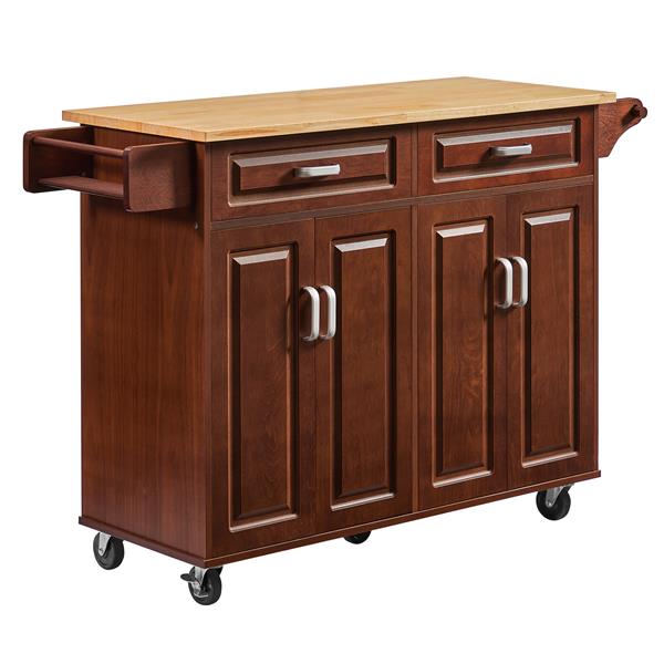 Mobile Kitchen Island Cart With 2 drawers