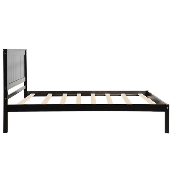 Platform Bed Frame with Headboard, Wood Slat Support, No Box Spring Needed,Twin, Espresso