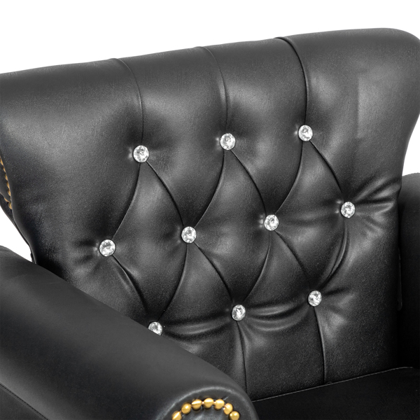 PVC holster electroplated 580 disc rivets acrylic buckle U-shaped foot strap pedestal chair black