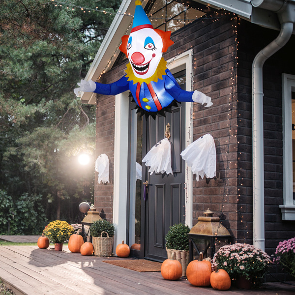 3.3 FT Halloween Inflatable Clown Broke Out from Window Outdoor Decorations, Scary Blow up Decor with Built-in LED Lights for Holiday Party Yard Lawn Garden Decor Indoor Outdoor