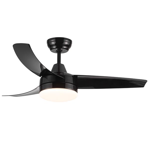 Matte Black Ceiling Fan with Integrated LED Light