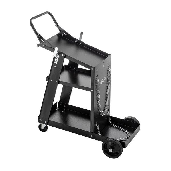 Welding Cart, 3-Tier Welder Cart Heavy Duty with 400Lbs Static Weight Capacity, 360° Swivel Wheels, Tank Storage Safety Chains, Rolling MIG Welder Cart for TIG, ARC, MMA Welding Machine