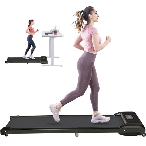 2 in 1 Under Desk Electric Treadmill 2.5HP, Remote Control, Display, Walking Jogging Running Machine Fitness Equipment for Home Gym Office