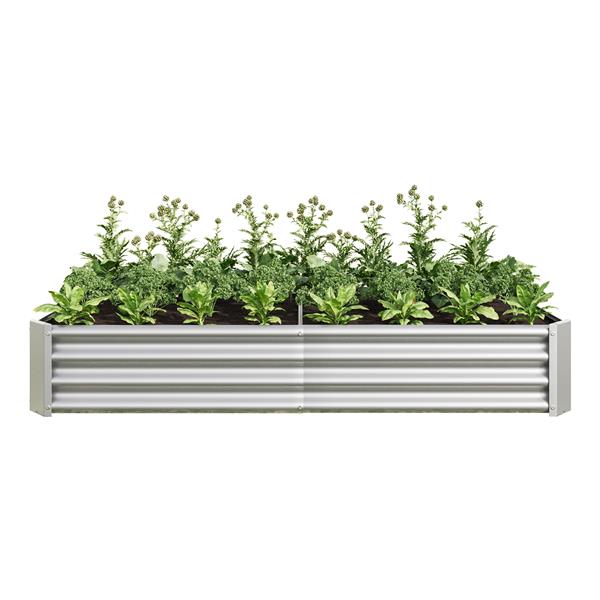 Raised Garden Bed Outdoor, 6×3×1ft , Metal Raised  Rectangle Planter Beds for Plants, Vegetables, and Flowers - Silver