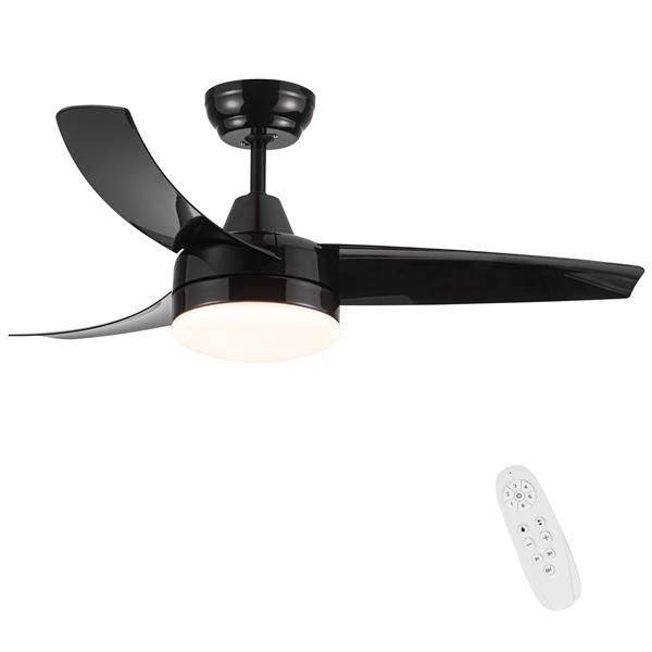 Matte Black Ceiling Fan with Integrated LED Light