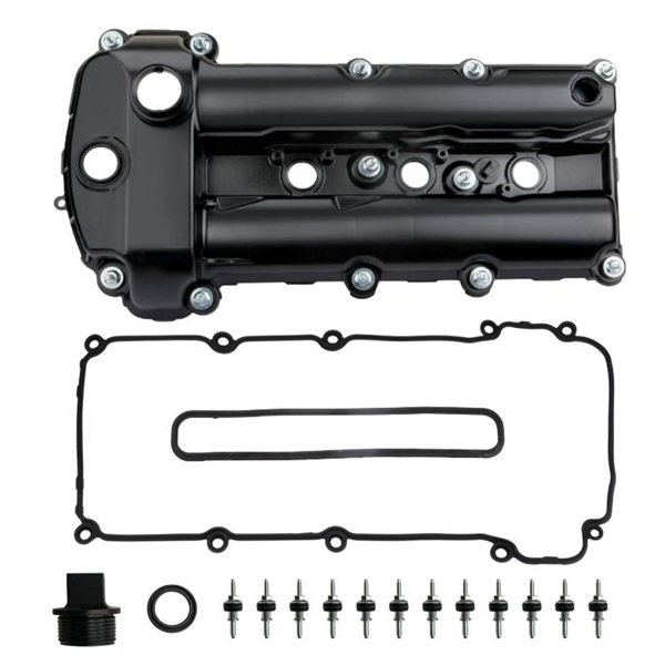 Upgraded Aluminum Left Rocker Valve Cover Set Black for 2002-2008 Jaguar S-Type 3.0L C2C38781