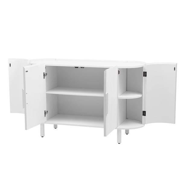 Curved Design Light Luxury Sideboard with Adjustable Shelves,Suitable for Living Room,Study and Entrance