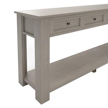 Console Table/Sofa Table with Storage Drawers and Bottom Shelf for Entryway Hallway (Gray Wash)