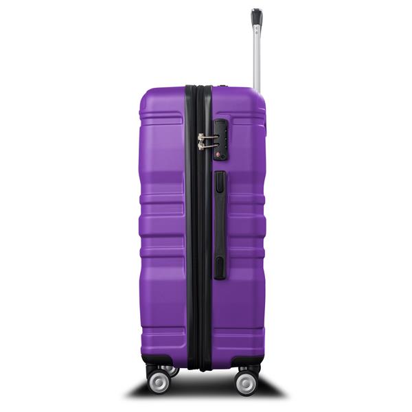 Luggage Sets New Model Expandable ABS Hardshell 3pcs Clearance Luggage Hardside Lightweight Durable Suitcase sets Spinner Wheels Suitcase with TSA Lock 20''24''28''(purple)