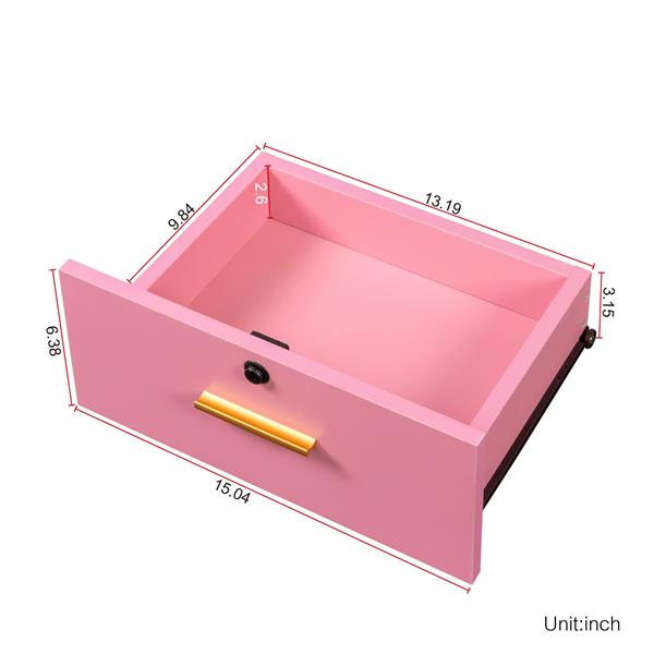 Pink modern simple hair desk, multi-layer storage space