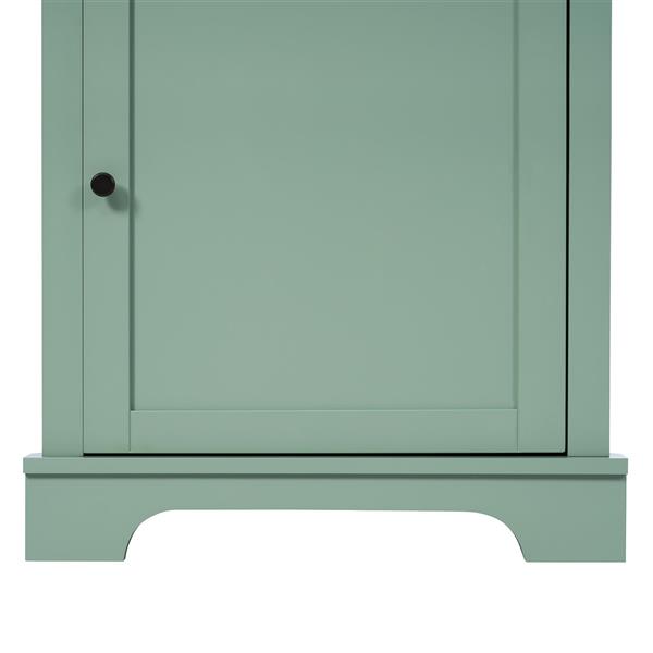 Green Triangle Tall Cabinet with 3 Drawers and Adjustable Shelves for Bathroom, Kitchen or Living Room, MDF Board with Painted Finish