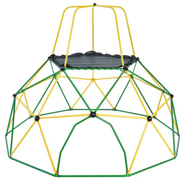 Kids Climbing Dome with Canopy and Playmat - 10 ft Jungle Gym Geometric Playground Dome Climber Play Center, Rust & UV Resistant Steel Supporting 1000 LBS