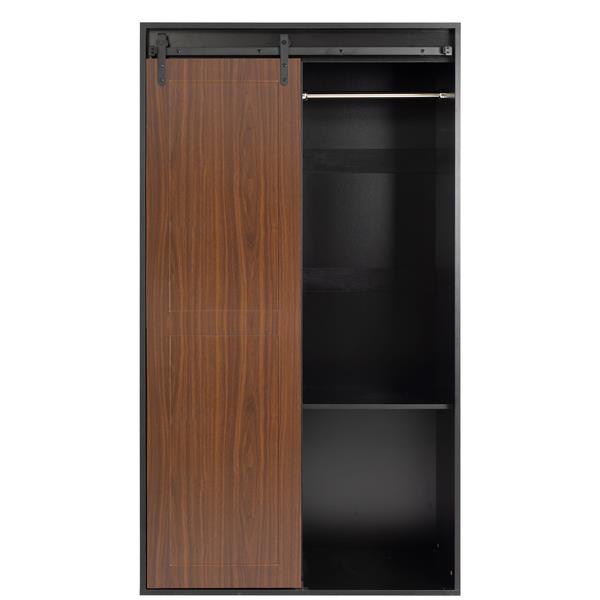 71-inch closets,large closetslaundry cabinets,Plastic suction process,farmslide barndoors,saveopenspace,brand hardware,silent slide,can be used for the bedroom,cloakroom,livingRoom,color:black +brown