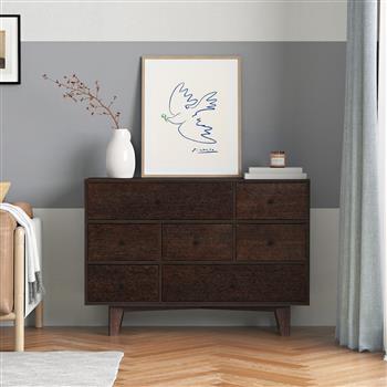 Solid Wood spray-painted drawer dresser bar,buffet tableware cabinet lockers buffet server console table lockers, retro round handle, applicable to the dining room, living room,kitchen corridor auburn