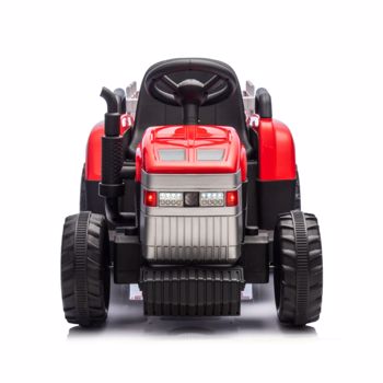 Red, 12V7AH Battery-Powered Toy Tractor with Trailer, Remote Control, Kids\\' Electric Excavator Vehicles with 2x35W Dual Motor, Treaded Tires, LED Lights, USB, Music, - Gifts for Boy, Girl