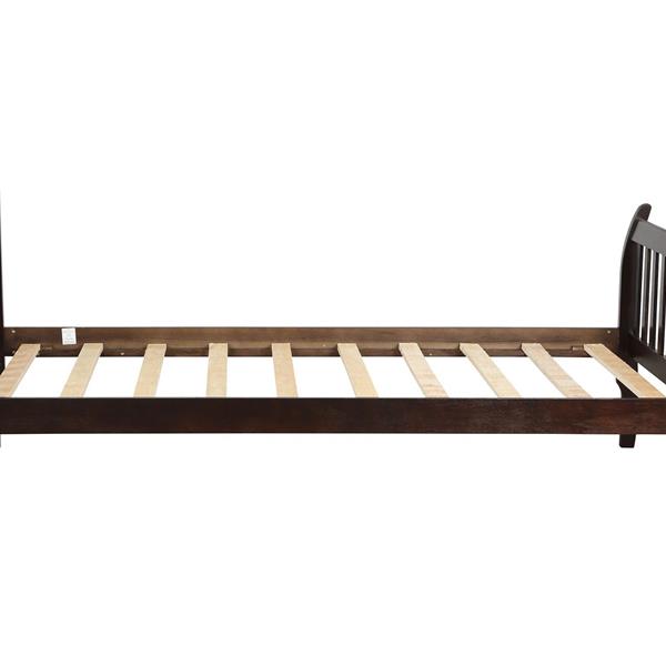 Wood Platform Bed Frame Mattress Foundation with Wood Slat Support, Twin (Espresso)