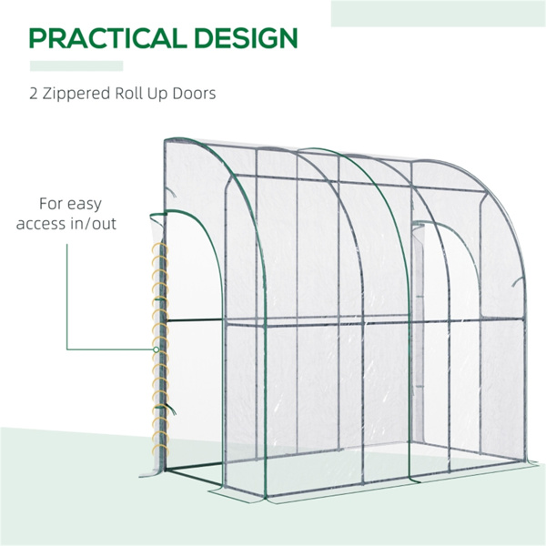 Walk-In Lean to Wall Tunnel Greenhouse 