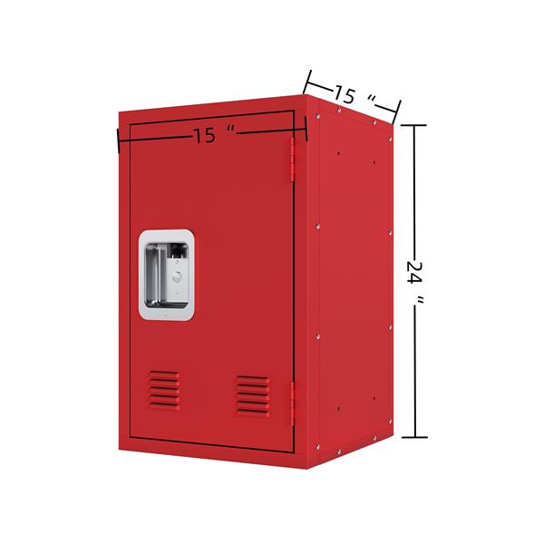 24" H Locker Storage Cabinet, Metal Locker Storage Cabinet with 1 Doors, Small Metal Locker,Lockable Storage Cabinet,for Employees,Office,Kids Locker - Assembly Required (Elegant Red)