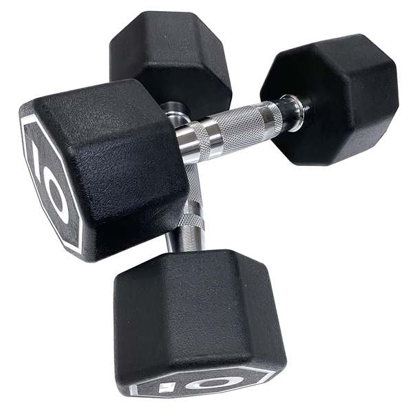 APOLLO IR3920 Premium Octagonal Dumbbell, Large Numbers, Hard Chrome Plated Handle Dumbbells to Assist with Push-Ups, 10 lbs set of 2  