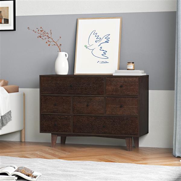 Solid Wood spray-painted drawer dresser bar,buffet tableware cabinet lockers buffet server console table lockers, retro round handle, applicable to the dining room, living room,kitchen corridor auburn