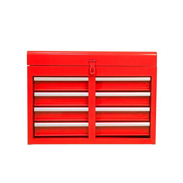 Detachable 5 Drawer Tool Chest with Bottom Cabinet and One Adjustable Shelf--Red