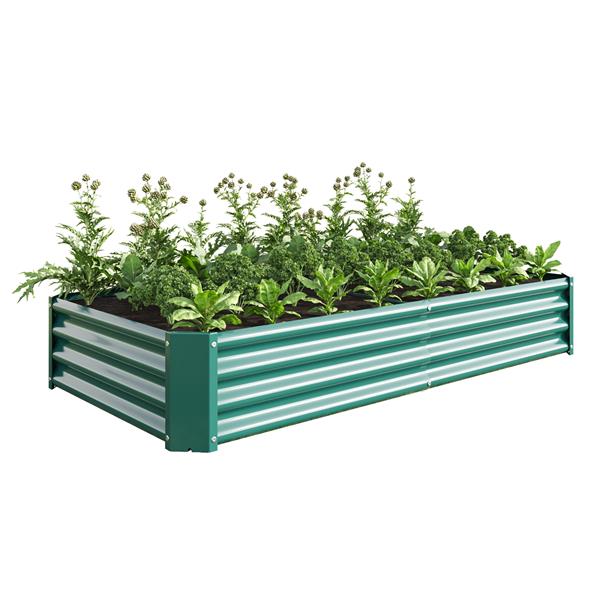 Raised Garden Bed Outdoor, 6×3×1ft , Metal Raised  Rectangle Planter Beds for Plants, Vegetables, and Flowers - Green