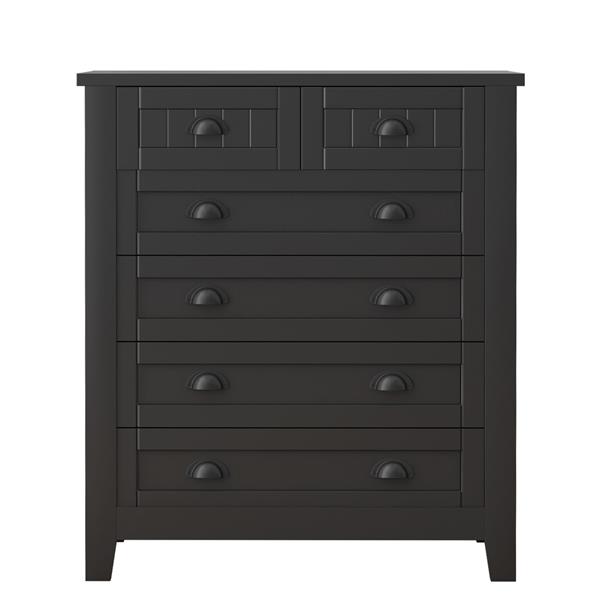 Drawer Dresser BAR CABINET side cabinet,buffet sideboard,buffet service counter, solid wood frame,plasticdoor panel,retro shell handle,applicable to dining room, living room, kitchen ,corridor,black