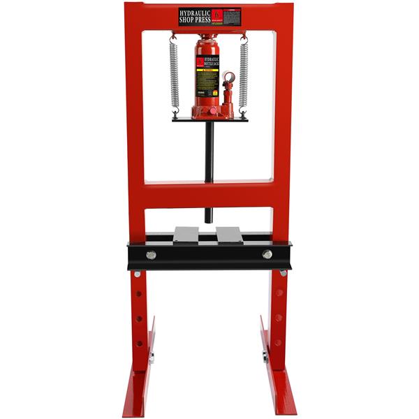 Hydraulic 6 Ton H-Frame Garage Floor Adjustable Shop Press with Plates, 6T, Red