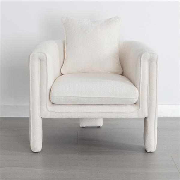 Modern Style Accent Chair Armchair for Living Room, Bedroom, Guest Room,Office, Ivory