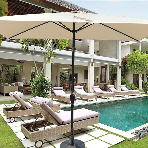 6 x 9ft  Patio Umbrella Outdoor  Waterproof Umbrella with Crank and Push Button Tilt without flap for Garden Backyard Pool  Swimming Pool Market