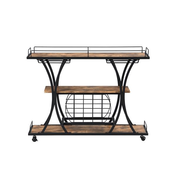 Industrial Bar Cart Kitchen Bar&Serving Cart for Home with Wheels 3 -Tier Storage Shelves