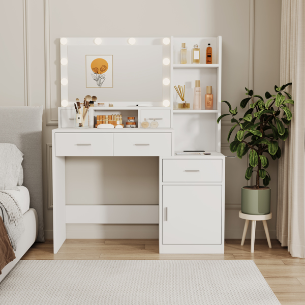 Newly designed smart mirror dressing table with drawers and storage cabinet, dressing table with dressing pad for bedroom, dressing room