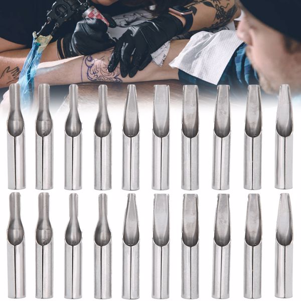 10Pcs Stainless Steel Tattoo Nozzle Tips Needles Tube Grip Tip Tattoo Supply CHU