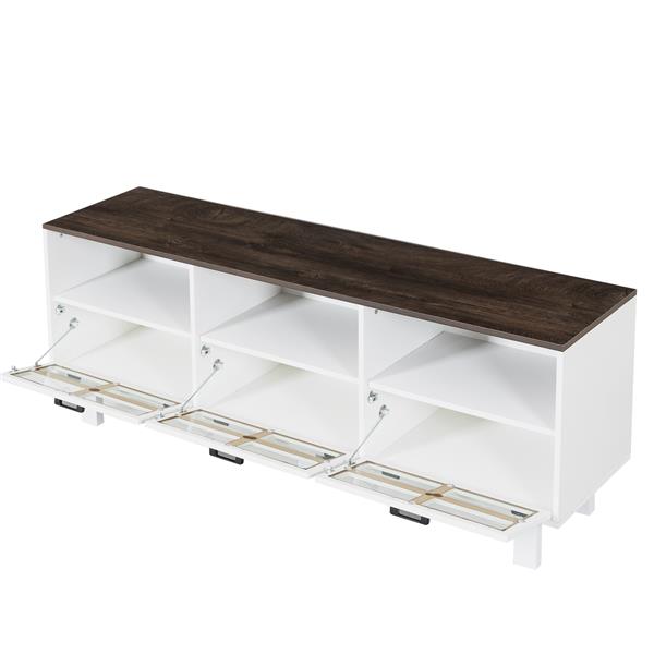 TV stand,TV cabinet,American country style TV lockers,The toughened glass door panel,Metal handles,birch legs,Turn down the drawer,can be placed in Lounge Room,Living Room or Bedroom,color:white+Gray