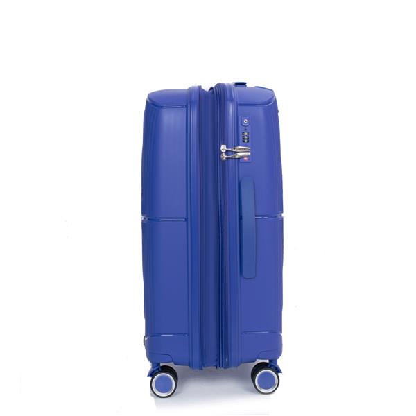 Expandable Hardshell Suitcase Double Spinner Wheels PP Luggage Sets Lightweight Durable Suitcase with TSA Lock,3-Piece Set (20/24/28) ,Navy