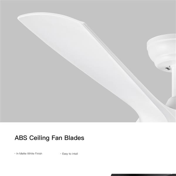 56 In.Intergrated LED Ceiling Fan with White ABS Blade