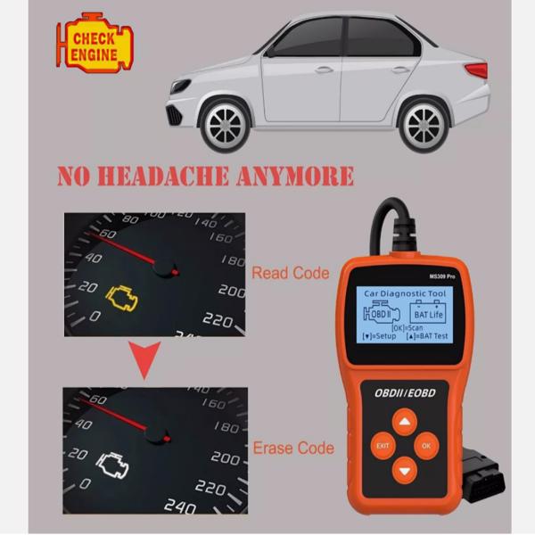 OBD2 Fault Code Reader for Cars Check Engine Light Vehicle Diagnostic Scan Tool